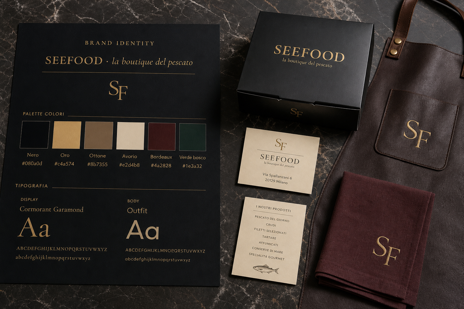 Mood board identità SEEFOOD