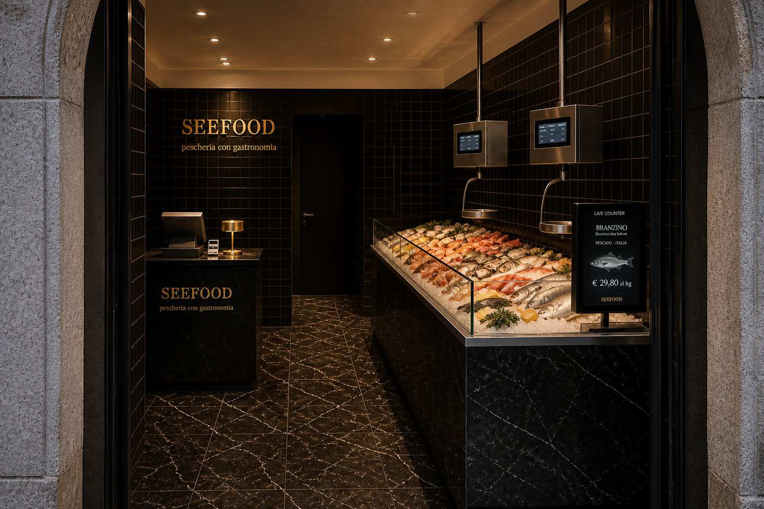 Pescheria: banco a muro